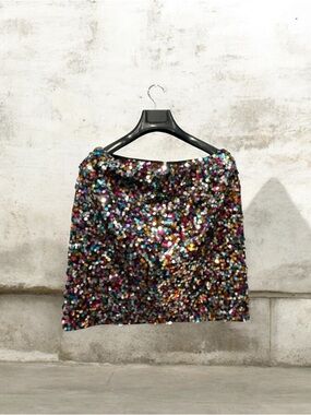 SHEIN Multicolored Sequin Mini Skirt